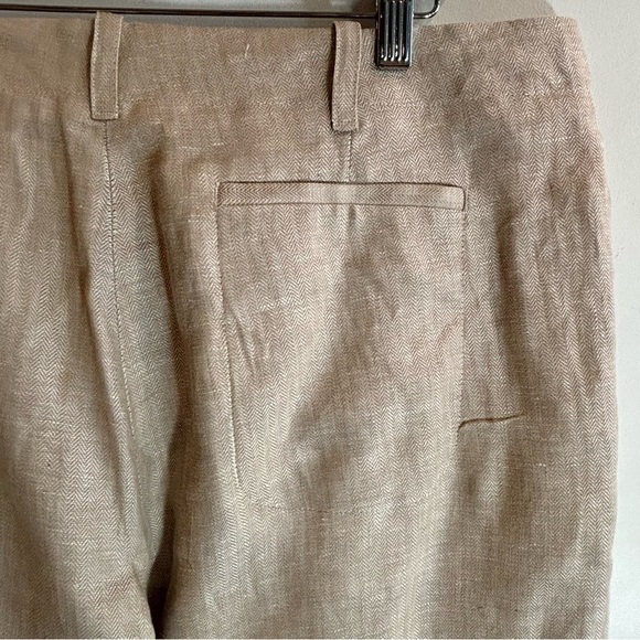 LE CHATEAU Sz 35 Pants 100% Linen Straight Leg Zipper Pockets Unlined Trousers - Picture 5 of 8